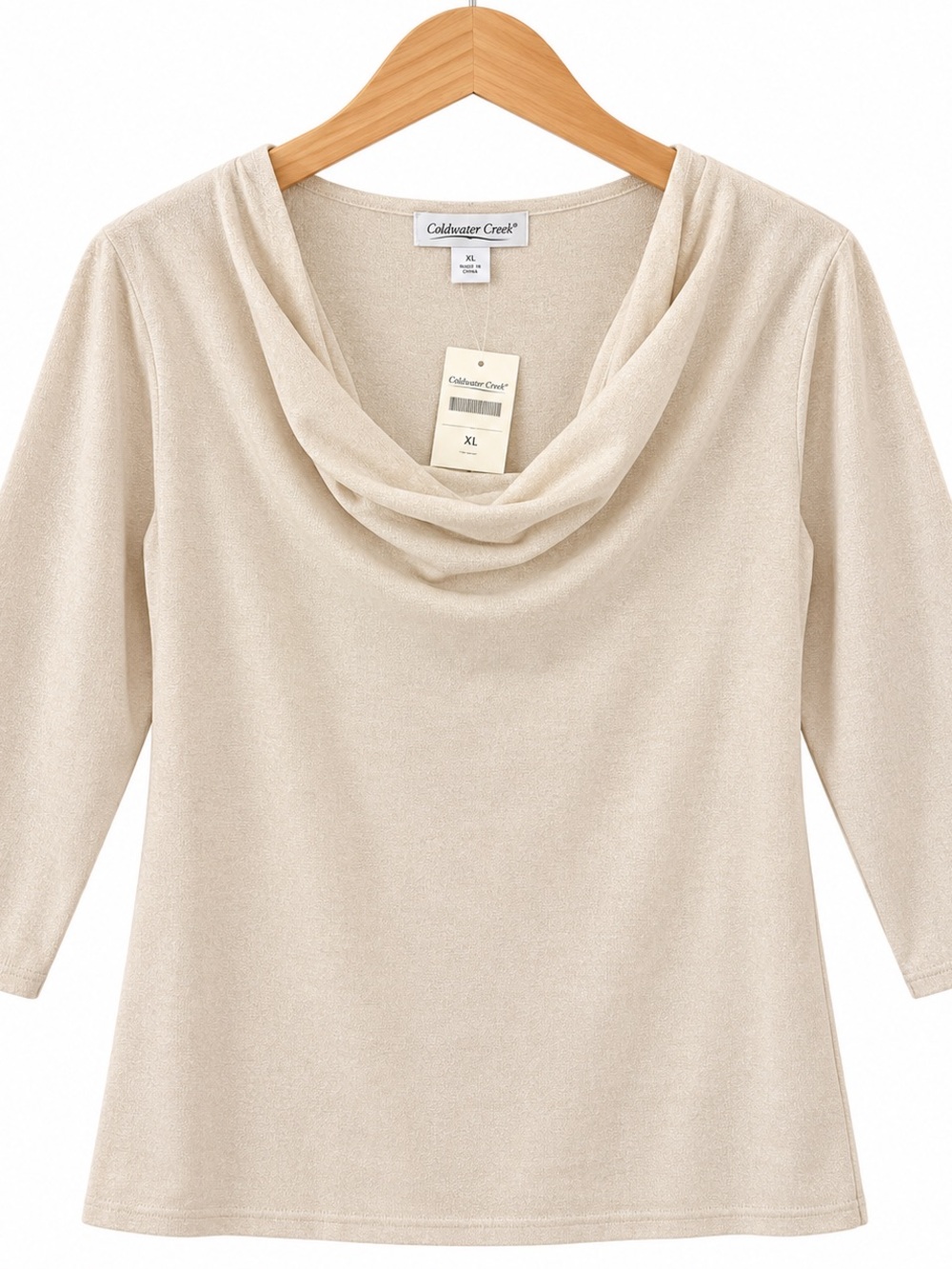 Coldwater Creek Cream Cowl-Neck Knit Top